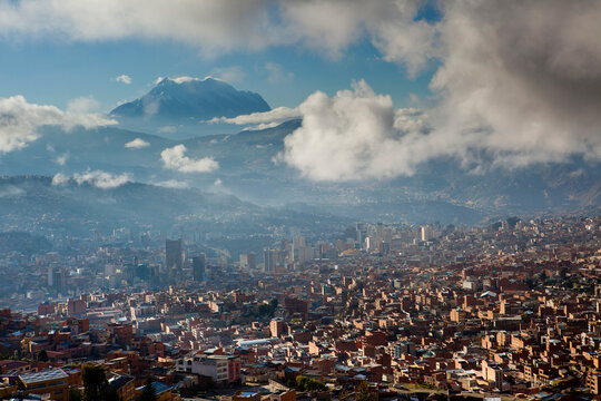 The sky-high capital city of La Paz, Bolivia