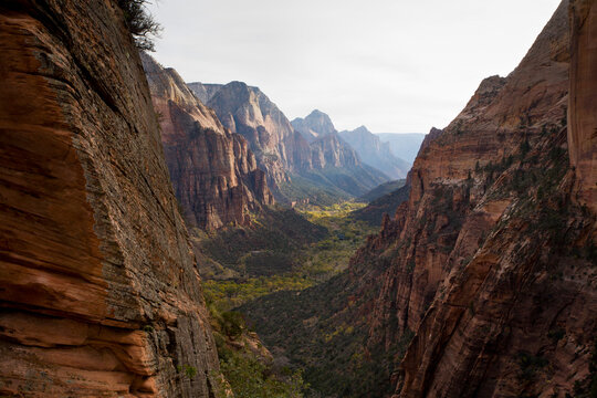 The view from Angel's Landing buttress in Zion National Park near Springdale, Utah.