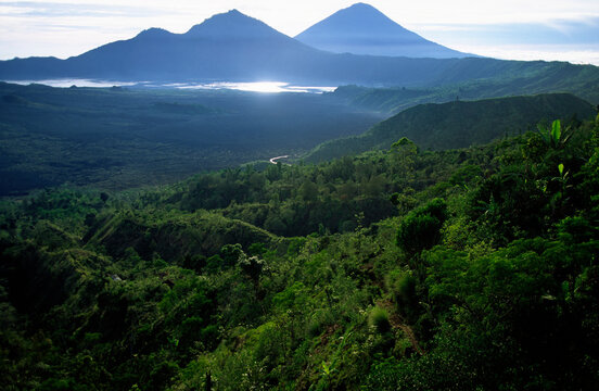Mount Batur and Mount Gunung Abang, Bali