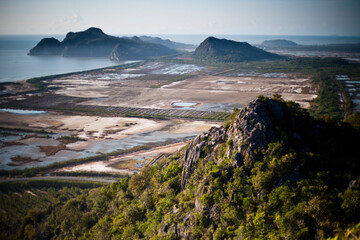 Dead land frames the peaks of Khao Daeng.