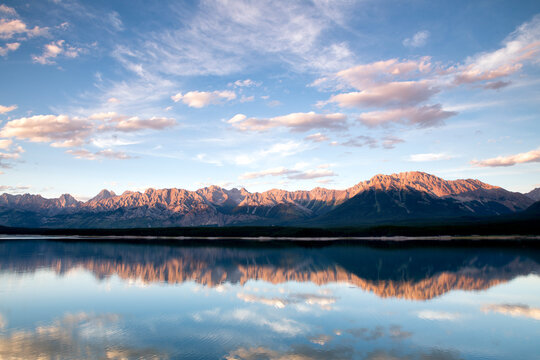 Sunset at Lower Kananaskis Lake in Peter Lougheed Provincial Park, Alberta, Canada