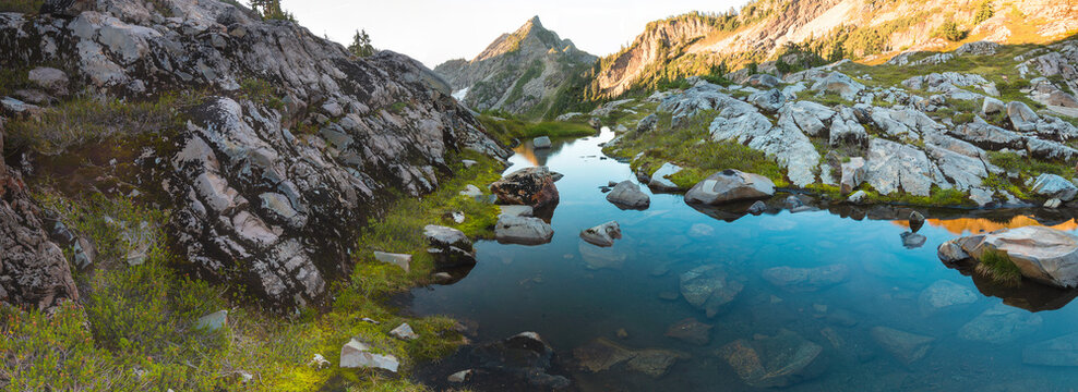 Gothic Peak as seen from the Gothic Basin, North Cascades National Park, Washington State, USA