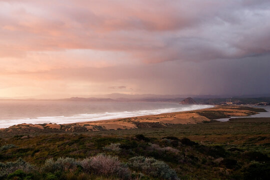 Morro Rock and sand spit, Montana de Oro State Park