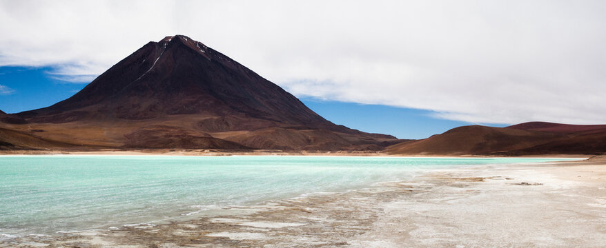 The Volcanic and lake filled Eduardo Avaroa Andean Fauna National Reserve in SW Bolivia.