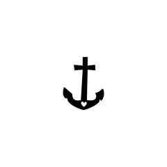 Single hand drawn anchor. Vector illustration in doodle style.