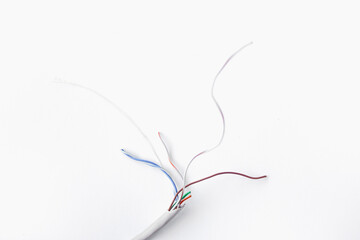 Ethernet cable for a local network. Twisted-pair isolated on white background