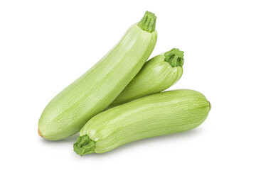 zucchini or marrow isolated on white background with clipping path and full depth of field
