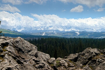 View of spring Tatra mountains