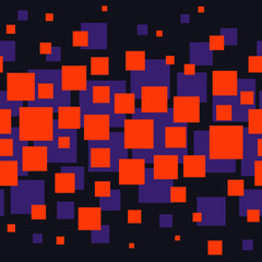 Seamless pattern with chaotic square tile ornament. Abstract modern endless background. Vector illustration.