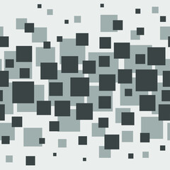 Seamless pattern with chaotic square tile ornament. Abstract modern endless background. Vector illustration.