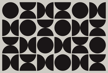 Geometry abstract shapes bauhaus design. Minimal geometric monochrome poster, flat retro style vector illustration