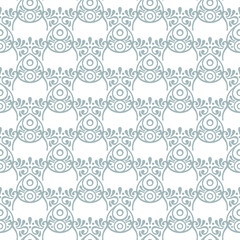 Vector seamless pattern with line art  and shape ornament . Vintage element for design in Victorian style for wallpaper and background