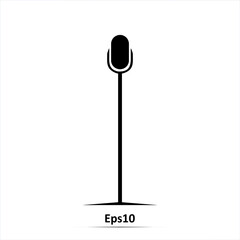 Microphone on stand. Vector illustration. EPS10