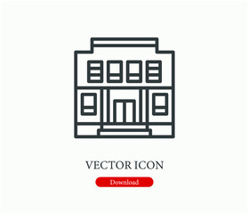 School vector icon.  Editable stroke. Linear style sign for use on web design and mobile apps, logo. Symbol illustration. Pixel vector graphics - Vector