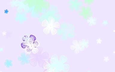 Light Blue, Green vector natural background with flowers.