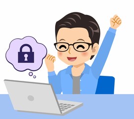 メガネを掛けた若い男性