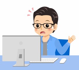 メガネを掛けた若い男性