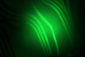 Dark Green vector background with wry lines.