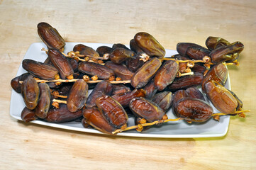 dried date palm on a plate
