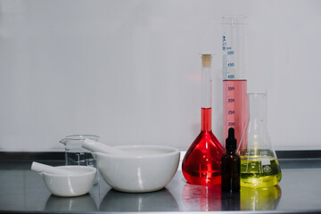 working in laboratory