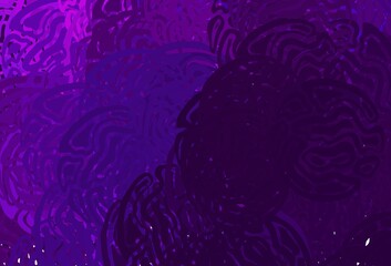 Dark Purple, Pink vector background with curved lines.