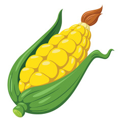 Illustration of cute cartoon corn.