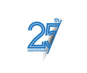 25 anniversary blue cut style isolated on white background can be use for company celebration moment