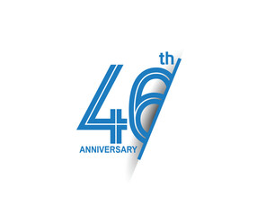 46 anniversary blue cut style isolated on white background can be use for company celebration moment