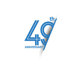 49 anniversary blue cut style isolated on white background can be use for company celebration moment