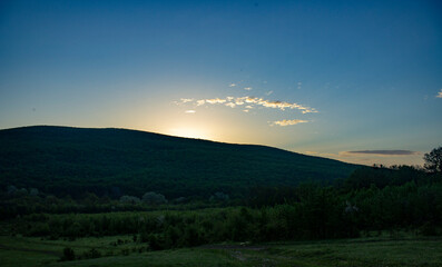 sunset in the mountains