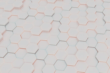 Fototapeta premium Hexagon tile background pattern. 3d render