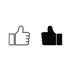 Thumbs up thumbs down icon vector color editable