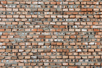 Red new brick wall texture background.