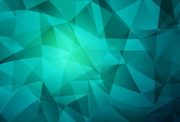 Fototapeta premium Light Green vector shining triangular background.