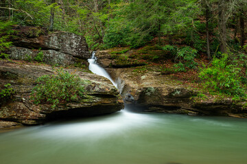 Shupe's Chute & Rhododendron - Long Exposure Waterfall - Holly River State Park - West Virginia