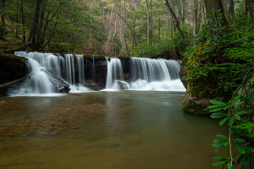 Lower Falls - Long Exposure Waterfall - Holly River State Park - West Virginia