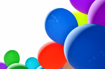 Beautiful colored balloons on white background
