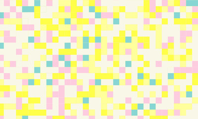 Abstract square pixel mosaic colorful background geometric seamless pattern in pastel colors. 8 bit