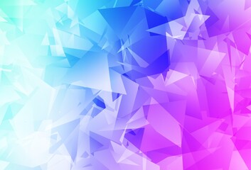 Fototapeta premium Light Pink, Blue vector shining triangular background.
