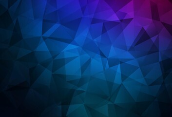 Fototapeta premium Dark Pink, Blue vector polygonal background.