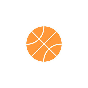 Conceptual Basketball Colour Icon Vector Design