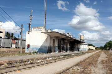 Fototapeta na wymiar Arapiraca, Alagoas, Brazil - December 21, 2020 - Old railway station in the city of Arapiraca, state of Alagoas, Brazil.