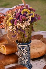 dried flowers in a popular vase in Romania, Bistrita