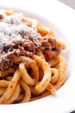 pici pasta with lamb ragu