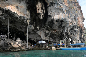 Viking Cave on Phi-Phi Leh island near May a Beach, Thailand.