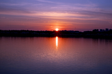 Fototapeta na wymiar Sunset at Tidal Basin, Washington, DC