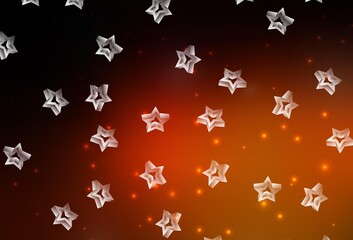 Dark Red vector template with sky stars.