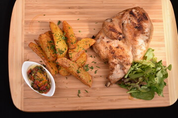 fish with flakes and French fries with mayonnaise and lemon