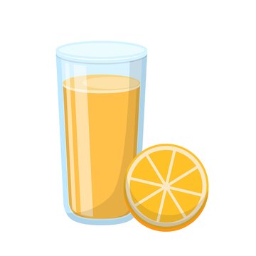 Cartoon comic vector with orange juice and glass cup