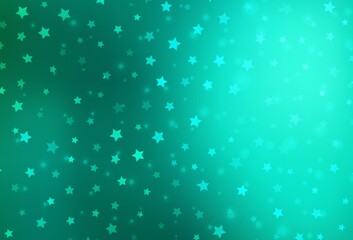 Light Green vector texture with colored snowflakes, stars.